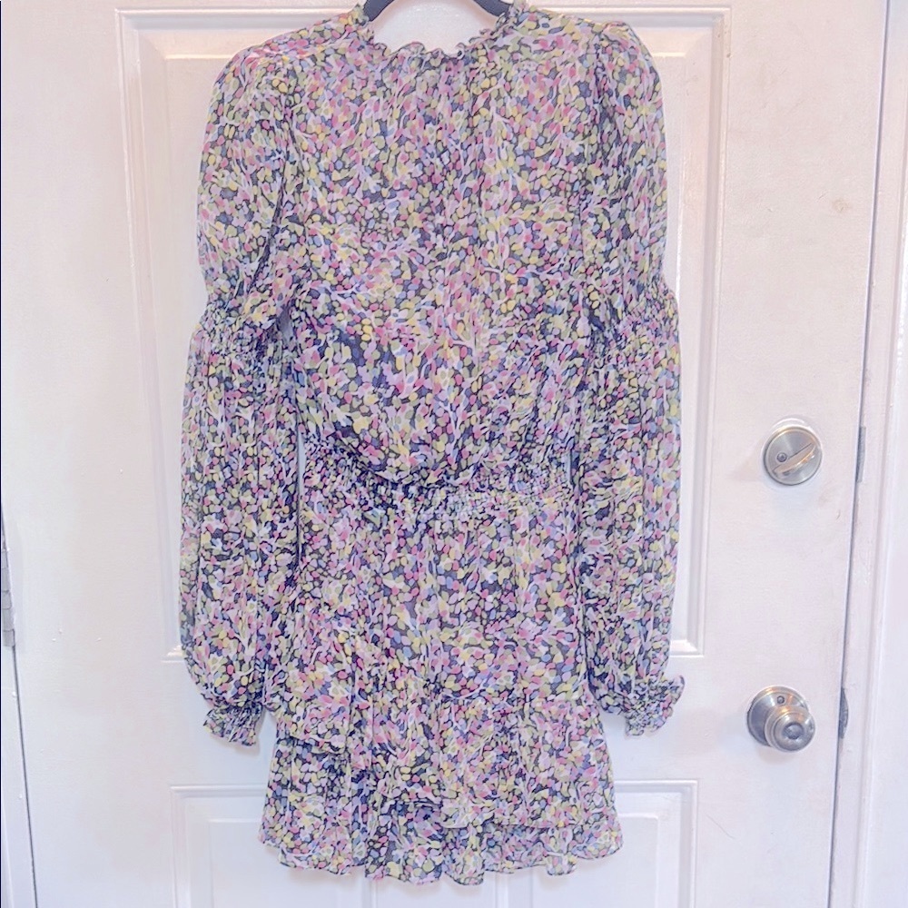 Ted Baker London Karlie Multicolor Black Smocked Detail Tiered Mini Dress - Picture 6 of 9